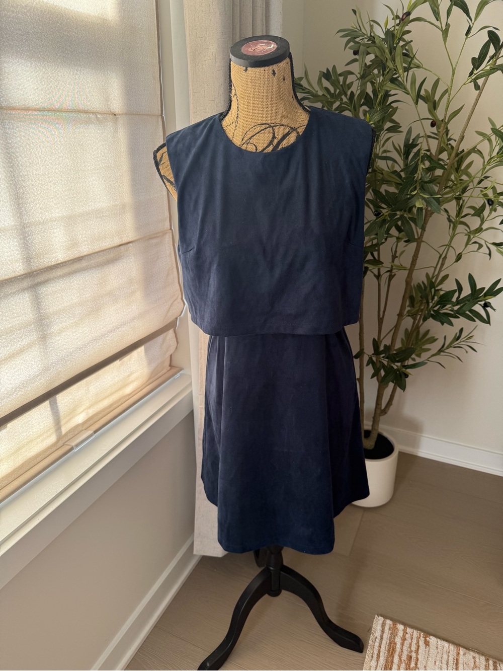 Fashion Union Navy Sleeveless Layered Mini Dress